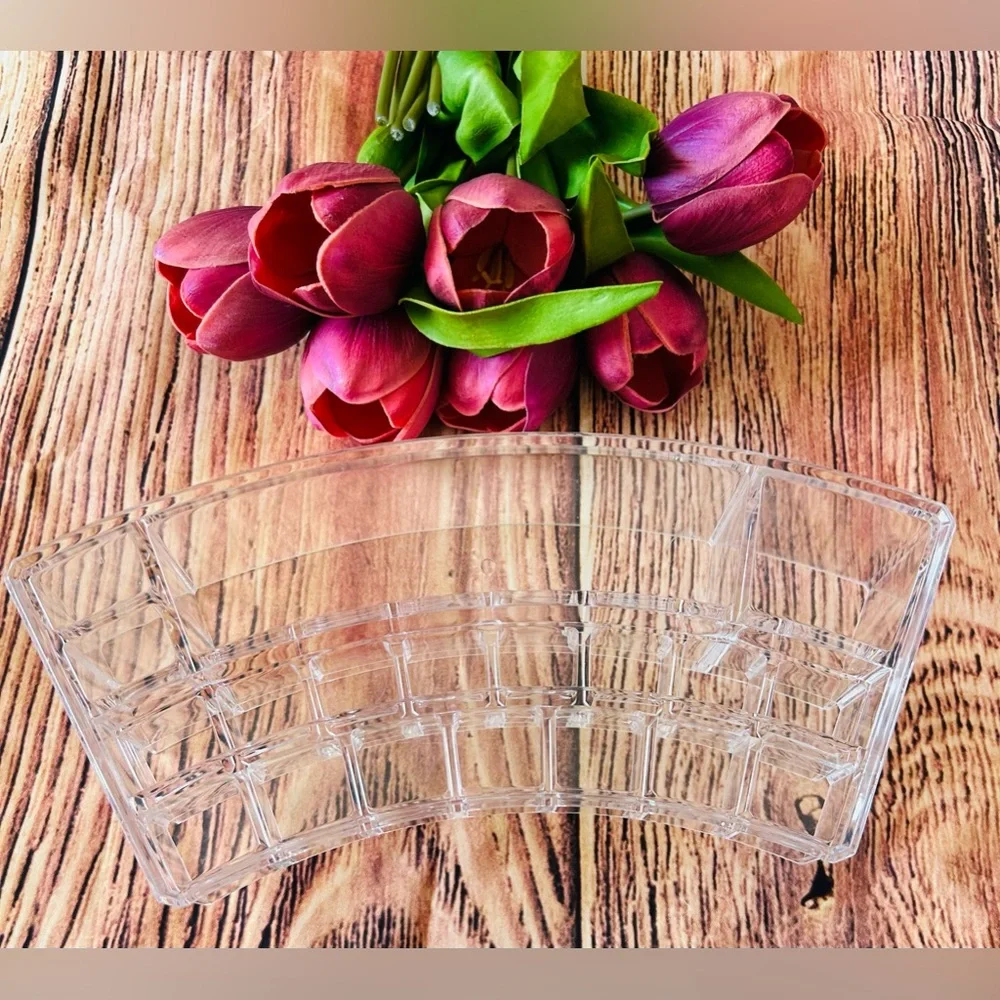 Clear 19 Compartment Curved Cosmetic Organizer